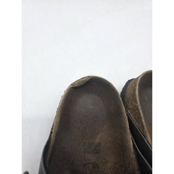 Birkenstock Arizona Sandals Womens Size 7 Black Two Strap Cork Footbed EU 38 - Picture 5 of 11